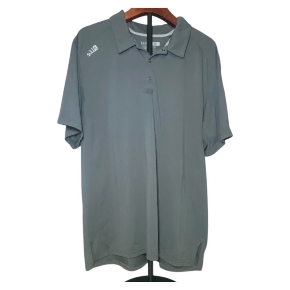 5.11 Tactical Mens Gray Polo Shirt XL Short‎ Sleeve Performance Moisture-Wicking